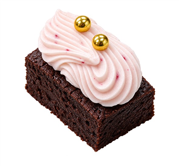 Brownie m. hindbærmousse