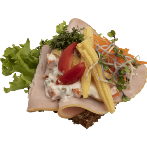 Smørrebrød m. hamburgerryg