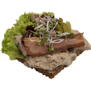 Smørrebrød m. leverpostej/bacon