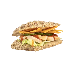 Sandwich m. kylling, salsa og nachos